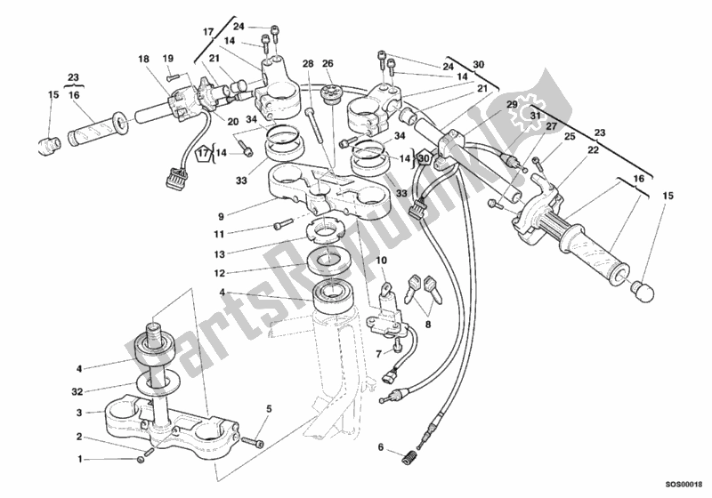 Todas las partes para Manillar de Ducati Supersport 750 SS 2000